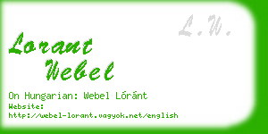 lorant webel business card